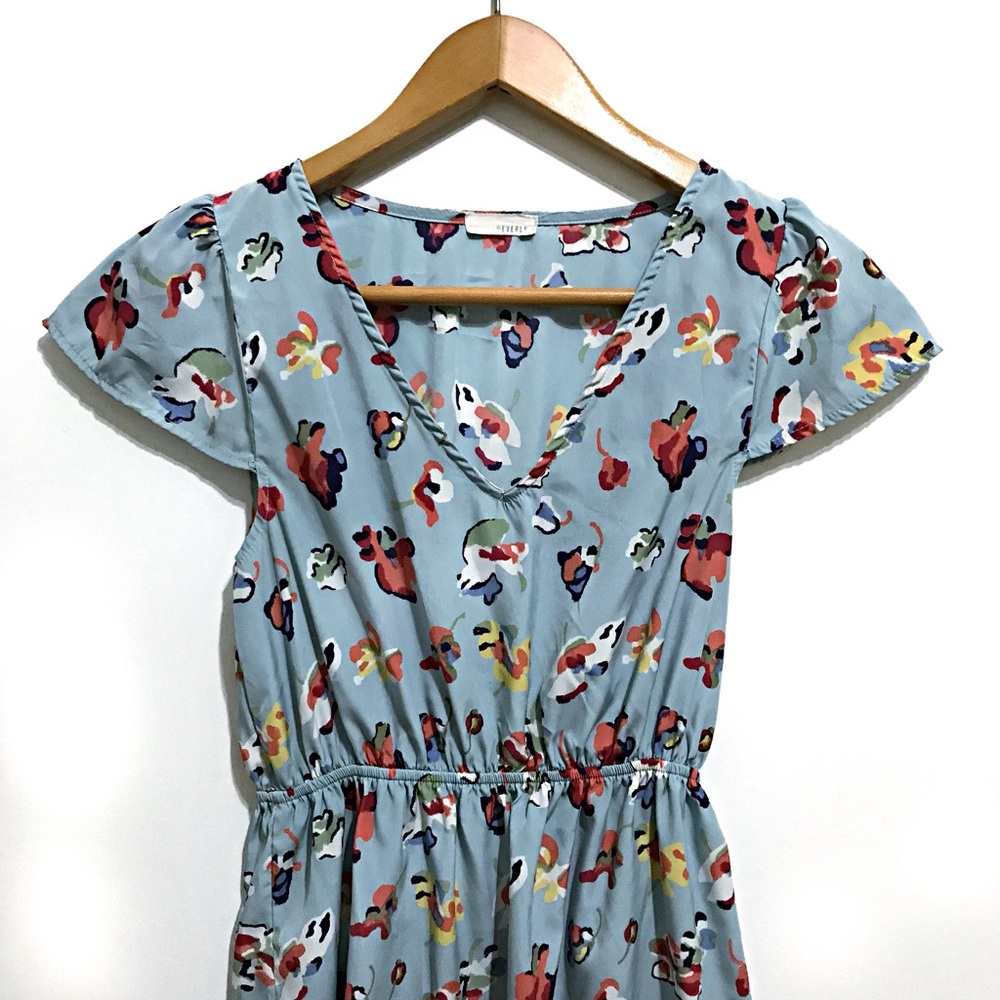 Blue Spring Print Dress - Picture 2 of 5